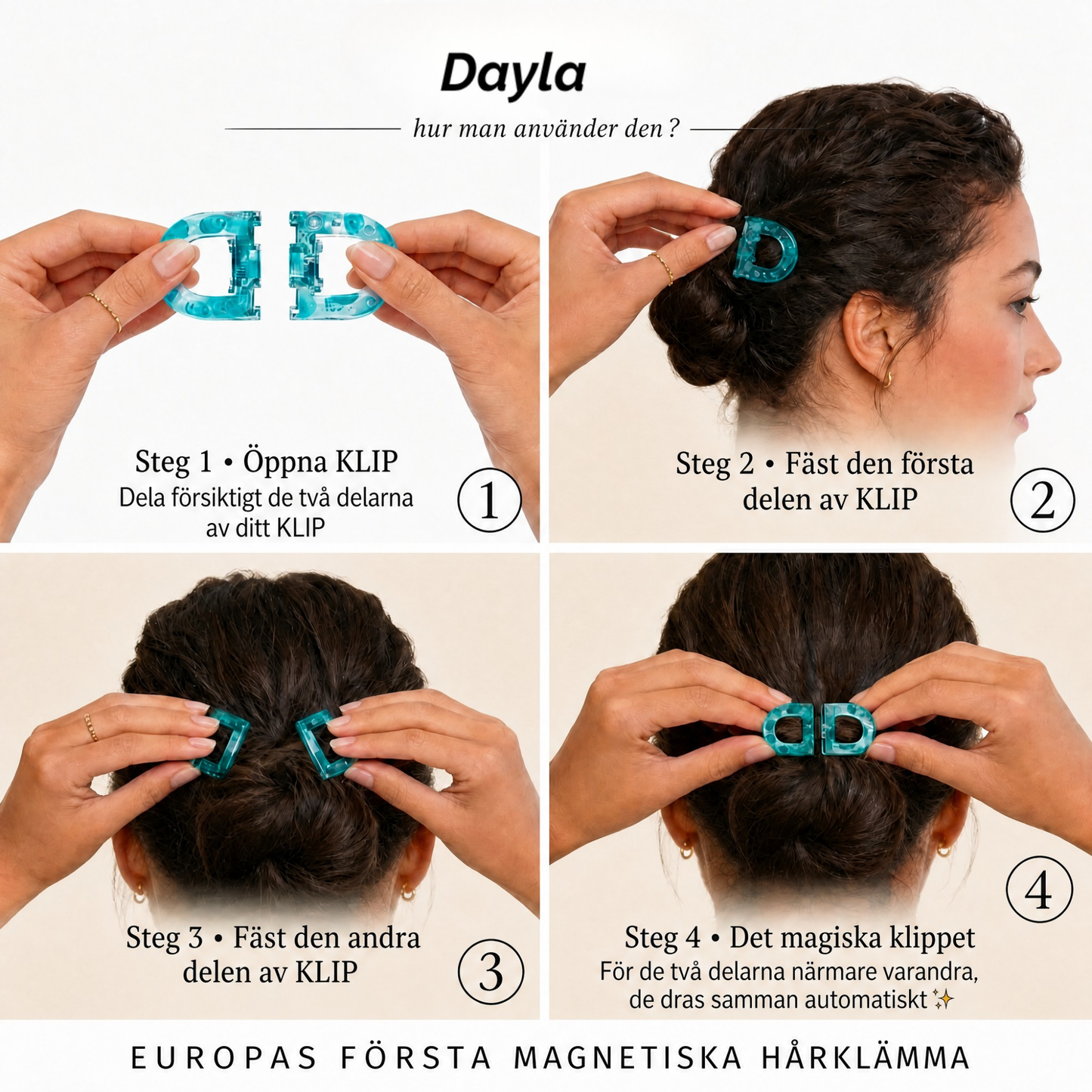 Dayla Magnetisk Hårklämmа